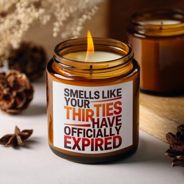 Celebrate Thirties Expiry with Unique, Amber Jar Scented Candles, 2 Sizes - Image 5