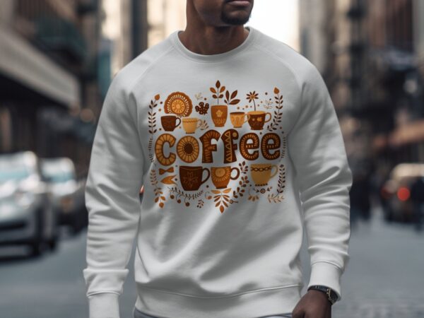 Coffee Lovers Range, Retro Coffee Art Tops, T-Shirts, Sweatshirts, Hoodies - Image 8
