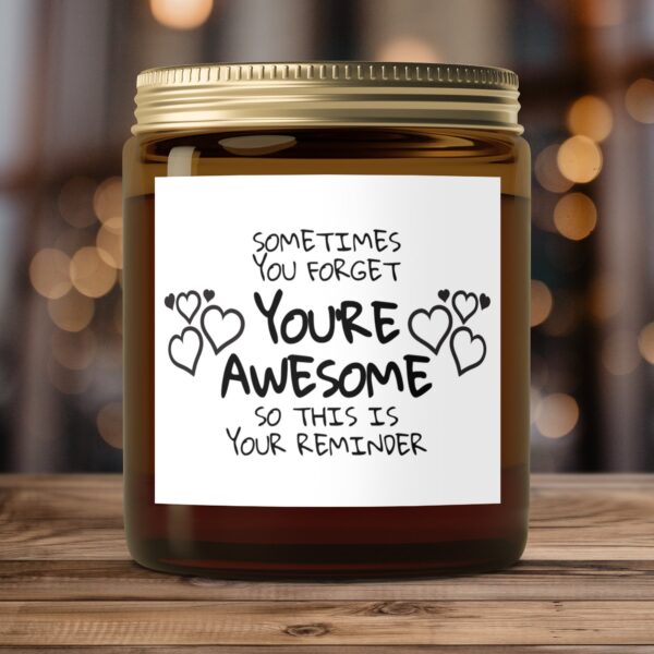 Sometimes You Forget Your Awesome, Amber Jar Scented Candles, 2 Sizes - Image 4
