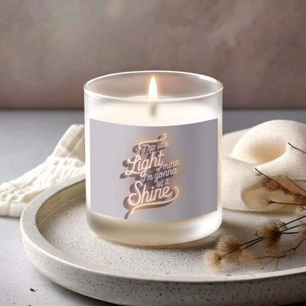Inspire With This Little Light of Mine Frosted Glass Scented Candle - Image 2