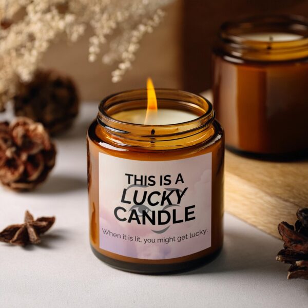 Lucky Candle Enhances Ambiance, Amber Jar Scented Candles, 2 Sizes - Image 2