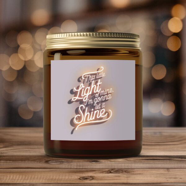 This Little Light of Mine I'm Gonna Let It Shine, Amber Jar Scented Candles, 2 Sizes