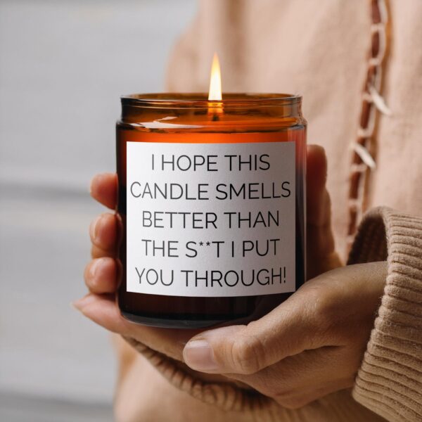 Funny Quote Gift I Hope This Candle Smells Better, Amber Jar Scented Candles, 2 Sizes - Image 6