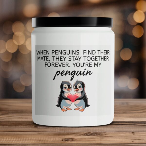 Cute Penguin Couple Scented Candle, Romantic Scented Candle, Anniversary Gift, Couple's Candle