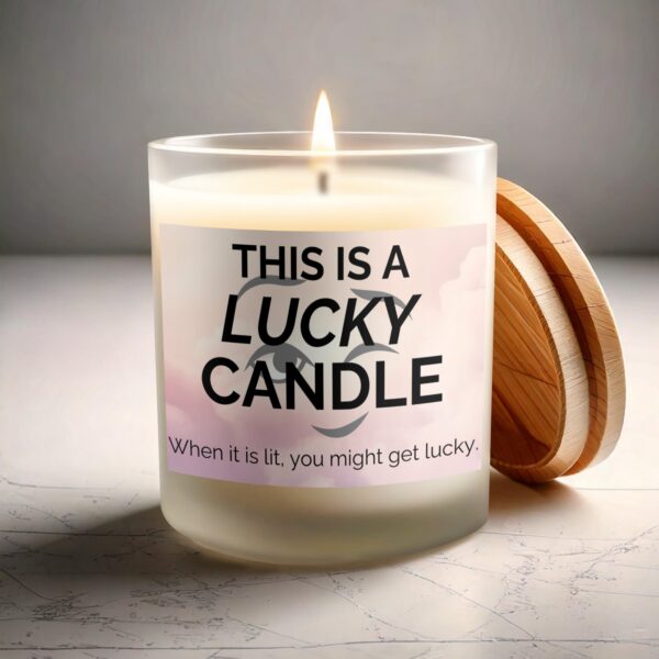 This Is a Lucky Candle When It Is Lit Frosted Glass Scented Candle - Image 3