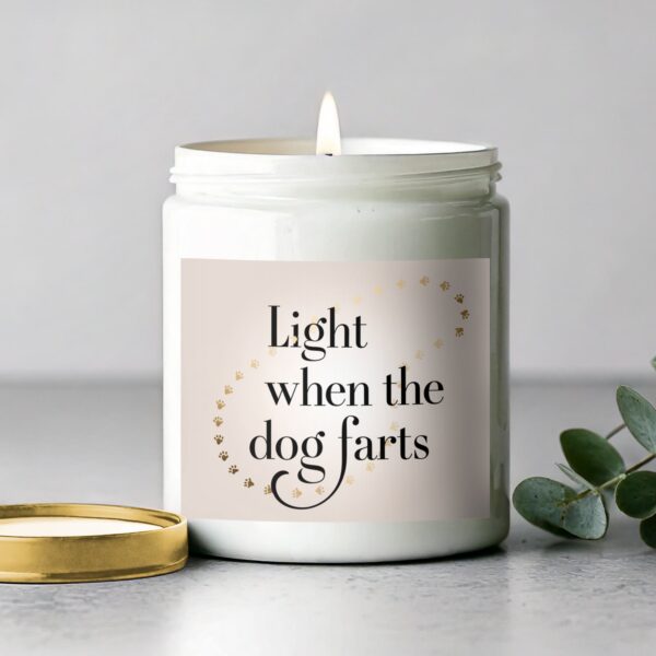Light When The Dog Farts Candle, Funny Scented Candle Gift, Dog Lover Joke Candle, Pet Owner Gift - Image 2