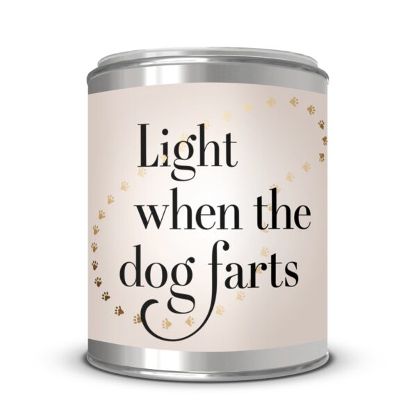 Light When the Dog Farts, Funny Dog Lover Gift, Paint Can Scented Candles, 2 Sizes - Image 4