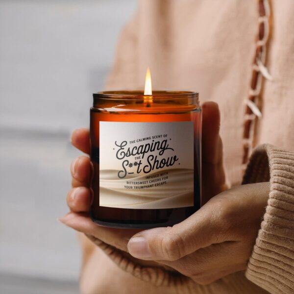 The Calming Scent of Escaping the S**t Show, Amber Jar Scented Candles, 2 Sizes - Image 3