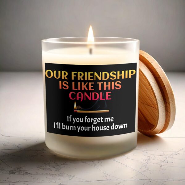 Funny Friendship Quote Frosted Glass Scented Candles - Image 3