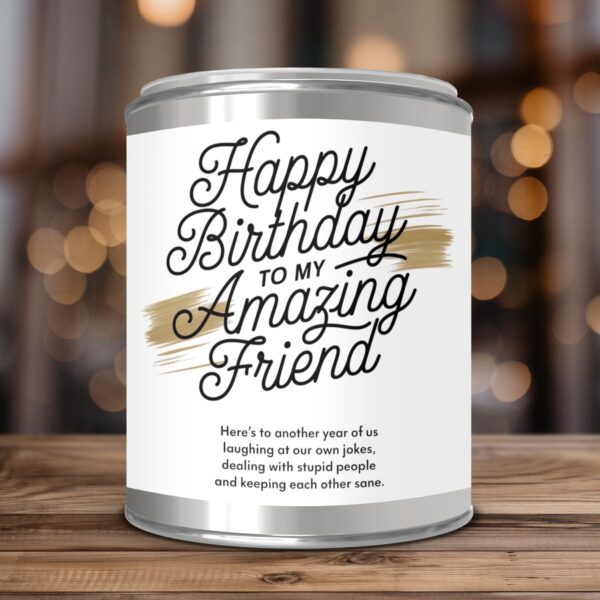 Happy Birthday To My Amazing Friend, Birthday Gift, Paint Can Scented Candles, 2 Sizes - Image 3