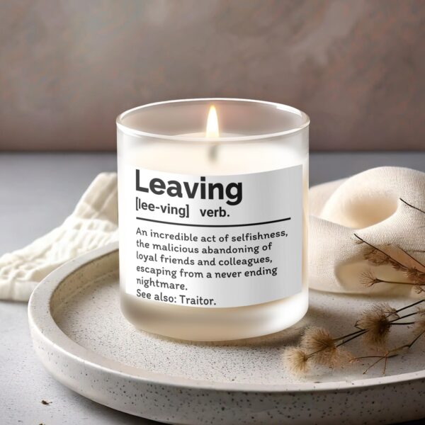 Funny Leaving - Definition, Frosted Glass 11oz Scented Candle - Image 2
