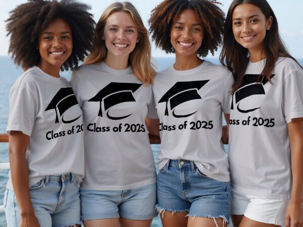 Class of 2025 Graduation Cap Design Celebration T-Shirts - Image 5