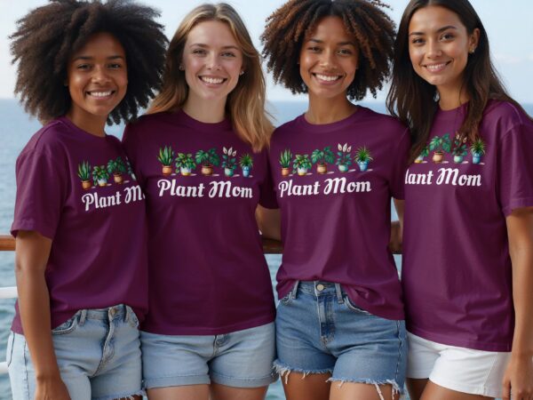 Plant Mom With Various Potted Plants Graphic Design T-Shirts - Image 12