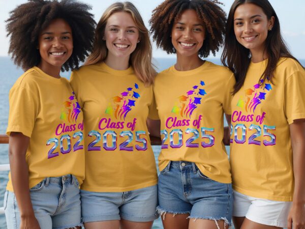 Class Of 2025 Graduation Caps Celebration Event T-Shirts - Image 4