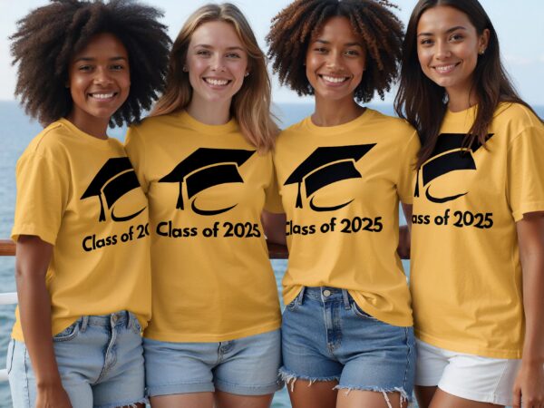 Class of 2025 Graduation Cap Design Celebration T-Shirts - Image 4