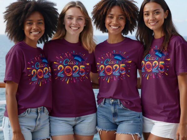 Class of 2025 Graduation Cap Celebration Design T-Shirts - Image 12