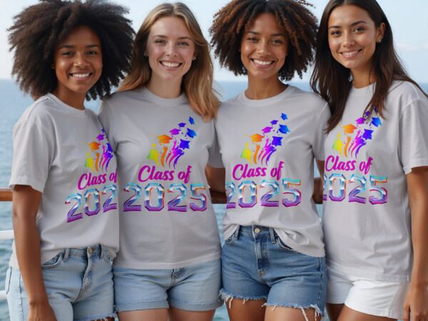 Class Of 2025 Graduation Caps Celebration Event T-Shirts - Image 5