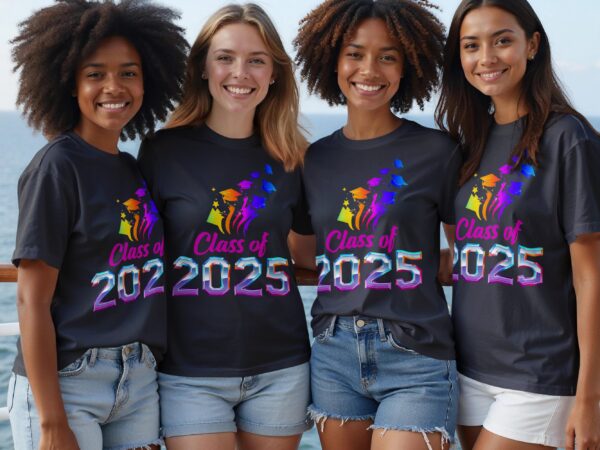 Class Of 2025 Graduation Caps Celebration Event T-Shirts - Image 11