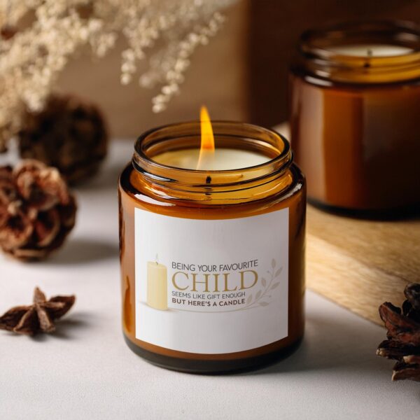 Funny Favourite Child Gift, Amber Jar Scented Candles, 2 Sizes - Image 2