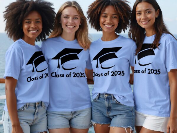 Class of 2025 Graduation Cap Design Celebration T-Shirts - Image 3