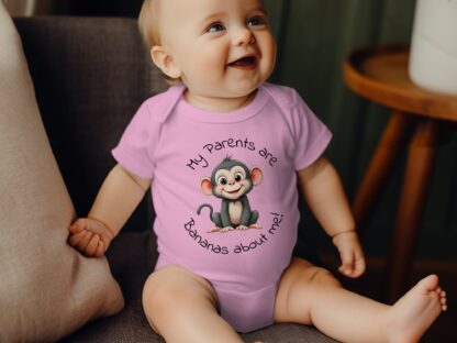 Monkey Bodysuit, Parents are Bananas, Baby Bodysuits, Cute Animal Bodysuits, New Baby Gift, Funny Baby Bodysuit - Image 8