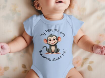 Monkey Bodysuit, Parents are Bananas, Baby Bodysuits, Cute Animal Bodysuits, New Baby Gift, Funny Baby Bodysuit - Image 9