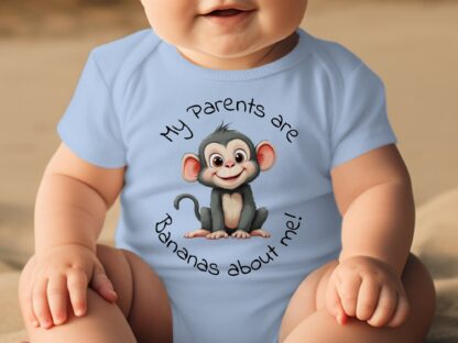 Monkey Bodysuit, Parents are Bananas, Baby Bodysuits, Cute Animal Bodysuits, New Baby Gift, Funny Baby Bodysuit - Image 12