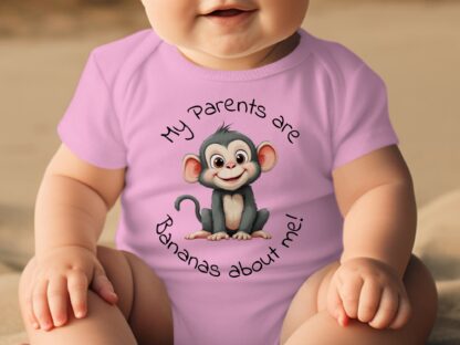 Monkey Bodysuit, Parents are Bananas, Baby Bodysuits, Cute Animal Bodysuits, New Baby Gift, Funny Baby Bodysuit - Image 14