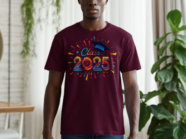 Class of 2025 Graduation Cap Celebration Design T-Shirts - Image 8