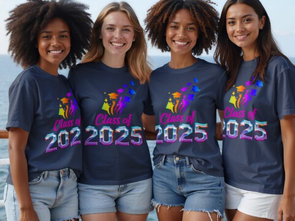 Class Of 2025 Graduation Caps Celebration Event T-Shirts - Image 13
