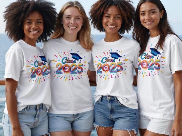 Class of 2025 Graduation Cap Celebration Design T-Shirts - Image 6