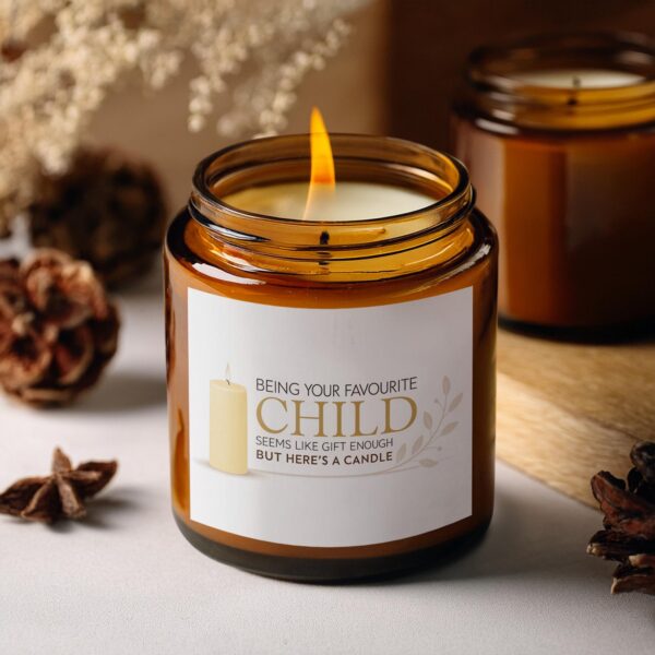 Funny Favourite Child Gift, Amber Jar Scented Candles, 2 Sizes - Image 5