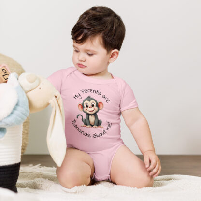 Monkey Bodysuit, Parents are Bananas, Baby Bodysuits, Cute Animal Bodysuits, New Baby Gift, Funny Baby Bodysuit - Image 4