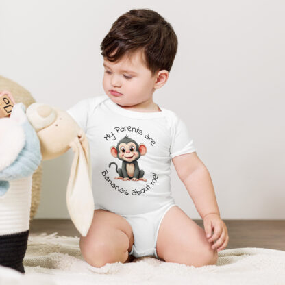 Monkey Bodysuit, Parents are Bananas, Baby Bodysuits, Cute Animal Bodysuits, New Baby Gift, Funny Baby Bodysuit - Image 5