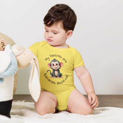 Monkey Bodysuit, Parents are Bananas, Baby Bodysuits, Cute Animal Bodysuits, New Baby Gift, Funny Baby Bodysuit