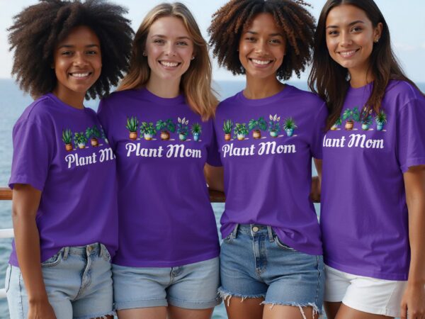 Plant Mom With Various Potted Plants Graphic Design T-Shirts - Image 14