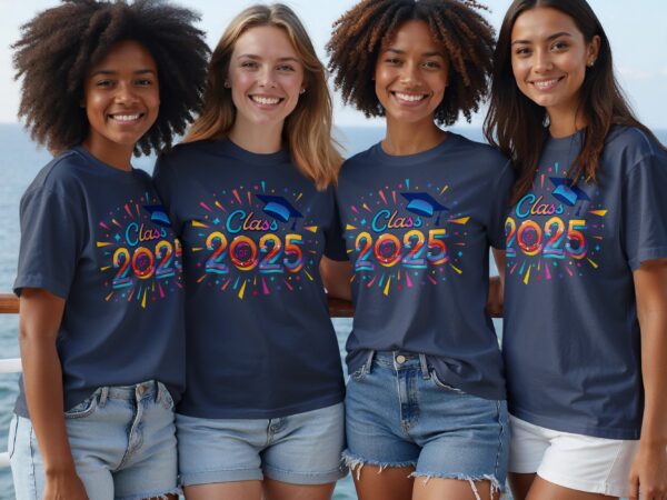 Class of 2025 Graduation Cap Celebration Design T-Shirts - Image 13