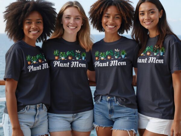 Plant Mom With Various Potted Plants Graphic Design T-Shirts - Image 11