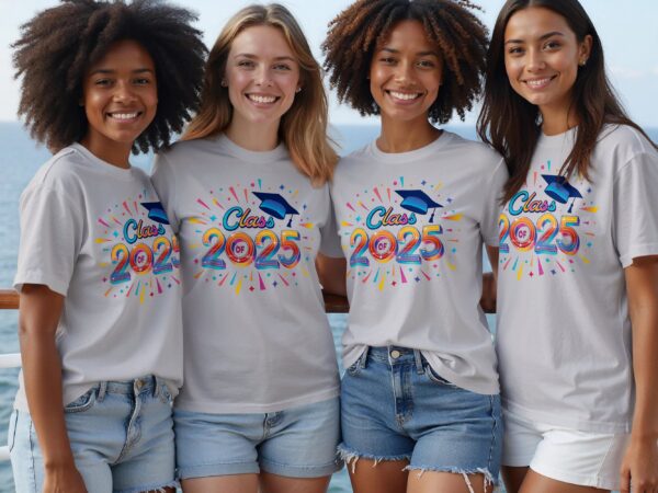 Class of 2025 Graduation Cap Celebration Design T-Shirts - Image 5