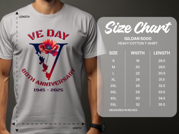 VE Day 80th Anniversary 1945 - 2025 Floral Tribute T-Shirts - Image 10
