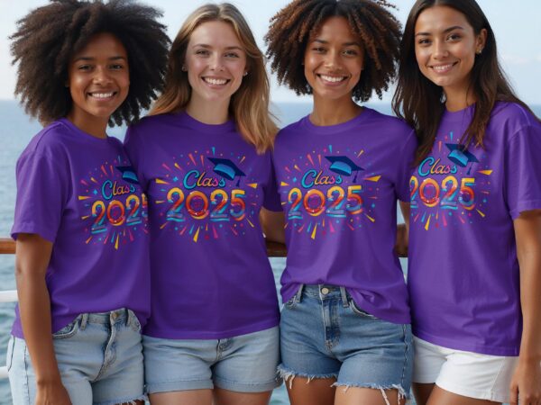 Class of 2025 Graduation Cap Celebration Design T-Shirts - Image 14